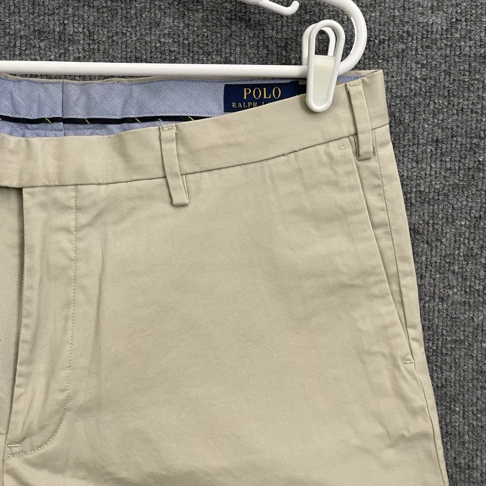 Polo Ralph Lauren Stretch Slim Fit Shorts Mens 38 Beige Chino Golf Casual